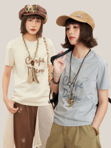 HOTHORSE เสื้อยืดแขนสั้นผ้าโพลีเอสเตอร์ UPF50 ป้องกันรังสียูวี ระบายความชื้น ระบายอากาศได้ดี สไตล์วินเทจพิมพ์ตรง ฤดูร้อน 2024