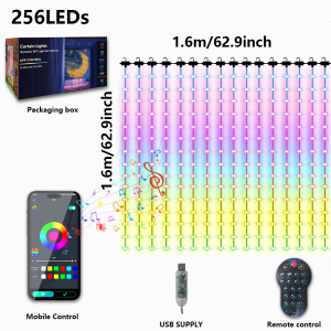 2026 New Smart Curtain Lights with DIY Pattern 400LEDs Window Fairy Light Outdoor String Lights for Christmas Gift Home Decor