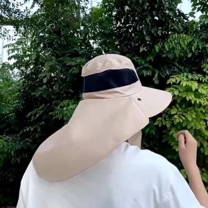GUK Topi Visor Lipat Pria Anti UV Lebar / Topi Cadar Penutup Wajah / Topi Pantai Cadar Lebar Panjang T1 F10 COD