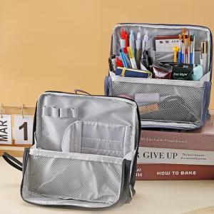 1Pc Portable Stand-Up Makeup Brush Holder Pencil Case Canvas Travel Cosmetic Bag Makeup Tools Organizer Travel Toiletry Bag