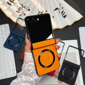 Ốp Lưng Bằng Da Mờ Từ Tính Samsung Galaxy Z Flip Chống Sốc Magsafe Tương Thích Với Bảo Vệ Bản Lề Bảo Vệ Toàn Diện Funda