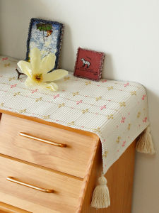 Simple Dining Table Bench Table Runner Coffee Table Cushion TV Cabinet Cover Pastoral Shoe Cabinet Chest of Drawers Sideboard Cabinet Cover Towel Fabric Craft