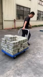 รถเข็นของแฮนด์จับพับเก็บได้ รับน้ำหนัก 600กก. ล้อไม่ทำให้พื้นเป็นรอย แบรนด์ HORECAT รถเข็นของ รถเข็นของหนัก - Lazada