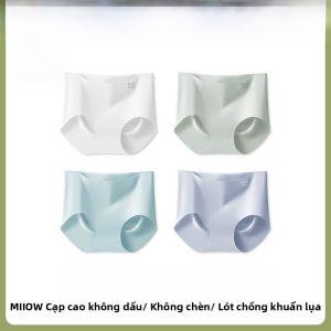 Quần lót MiiOW làm bằng vải lụa băng cạp cao không đường may thoáng khí