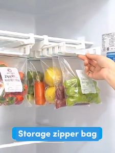 Storage gantungan plastik kulkas dapur/Sealed bag storage Rack