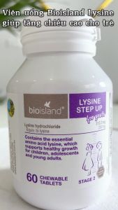 Viên uống tăng chiều cao cho bé Bioisland Lysine Step Up For Youth 60 viên của Úc cho trẻ từ 6 tuổi trở lên