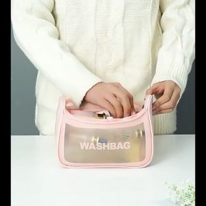FH-T52 Tas Kosmetik Washbag Transparan Portable Multifungsi / Tas Make Up Transparan Waterproof