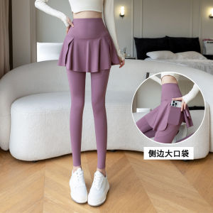 Womens Sharkskin Pants High Waist Nine Points Nylon Spandex Fleece Lined Thickened Autumn Winter plus Size Bottom Skirt