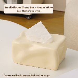 Creative Ceramic Tissue Box Luxury Modern Living Room Decor High End Feel Small Niche Decorations Home Use Desktop Tissue Box