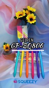 Pulpen Gel Tekan Warna | Gel Pen Click Colour SQ 0.5mm SQ807 (1Pck)