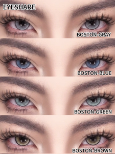 EYESHARE 2pcs Contact Lens BOSTON Series Blue Gray 14.2mm Makeup Contacts Eye Cosmetic Lense Yearly