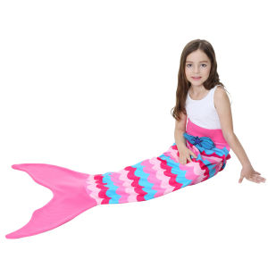 Air Conditioning Casual Children Sleeping Bag Mermaid Gradient Color Scale Embroidered Mermaid Tail Double Layer Home Blanket