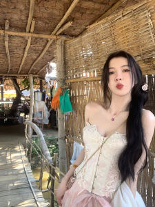 Fishing Little Level Antique Girl Lace Embroidery Fishbone Bra Heavy Industry Outerwear Waist Shaping Beautiful Back Underwear Top