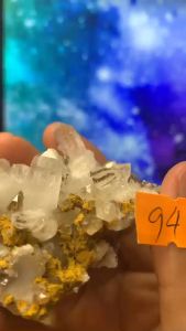Đá thạch Anh trắng pha lê tự nhiên trong suốt vàng Citrine thanh tẩy thiền định tarot cực mạnh Clearly Quartz Natural 94