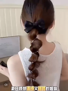 ยางรัดผมหางม้า สีเงิน - ริบบิ้นโบว์ สายโทรศัพท์ - ยืดหยุ่นสูง ทนทาน สำหรับนักเรียนหญิง หวานแฟชั่น G3261