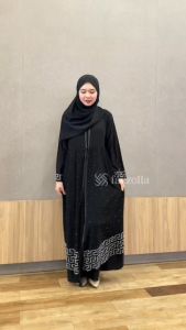 Hawa 748 Gamis Abaya Model Terbaru Full Hitam Aplikasi Mote Mewah