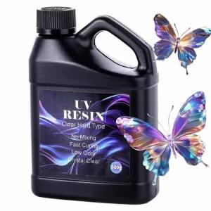 UV Resin 500g -Bulk Upgraded Crystal Clear Hard Type UV Resin Kit Fast Curing Epoxy Resin Supplies for Craft Jewelry Making