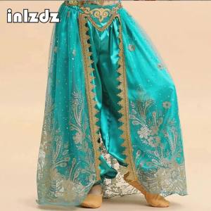 Kids Girls Belly Dance Harem Pants Tribal Arabic Dancing Performance Trousers Carnival Party India Bollywood Lantern Bloomers
