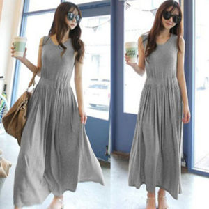 Fall Summer Korean Style Modal Long Slimming High Waist Dress
