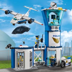 Police Series 61 Childrens Day Building Blocks Airborne Police Base 60210 Plane Toy Assembly Kit for Boys above 6 Years Old