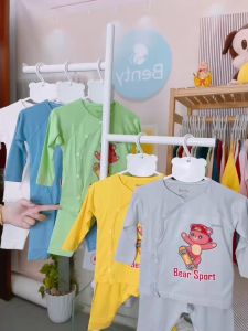 Bộ dài tay cài lệch in hình gấu lướt ván BENTY BT088 mềm mại cao cấp đồ bộ chính hãng cho bé