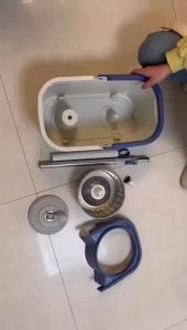TMALL (พร้อมส่งจากไทย) H548 ชุดถังปั่นสแตนเลส + ไม้ถูพื้น Spin Mop พร้อมผ้าม๊อบไมโครไฟเบอร์ 2 ผืน สปินม็อบ ถังถูพื้น ไม้ม็อบ
