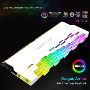 COOLMOON RA-2 RAM PC Memory Bank Heat Sink Cooler ARGB Colorful Heat Spreader