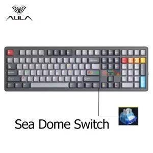 AULA | AULA F108 Pro V2 Esports Gaming Mechanical Keyboard Tri-Mode 100% Layout Keycaps RGB Backlight Hot-swap for PC Computer Gamers