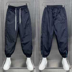 Mens Summer Quick Dry Outdoor Sports Pants Loose Wide Leg Casual Nine Points Harlan Trousers Fashionable Youth Leisure Fashion