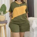 Trendy Set Vneck Slant Combi. 