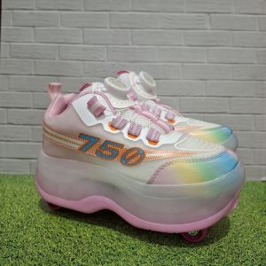 Sepatu Roda 4 bisa nyala/sepatu roda led Frozen pink Frozen biru Spiderman led avanger pelangi pony roda lol