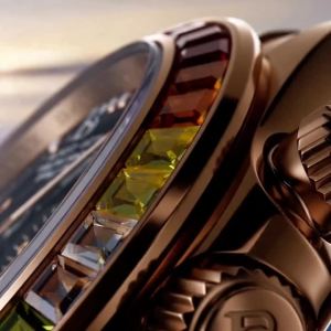 BONEST GATTI | BONEST GATTI Luxury Rainbow Bezel Men Mechanical Watch BG8018 Open Work Skeleton Chronograph Dial Business Wristwatch