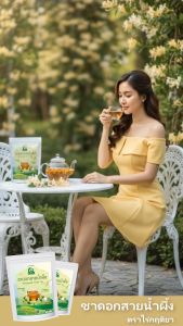 ชาดอกสายน้ำผึ้ง ตราไร่กฤติยา (Honeysuckle Flower Tea) กลิ่นหอมเฉพาะตัวจากดอกสายน้ำผึ้งแท้