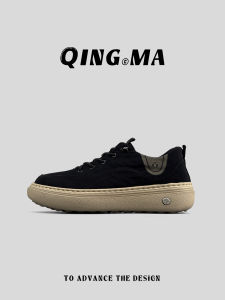 QING_MA | Casual Slip-On Shoes Retro Thick Sole Trendy Sport