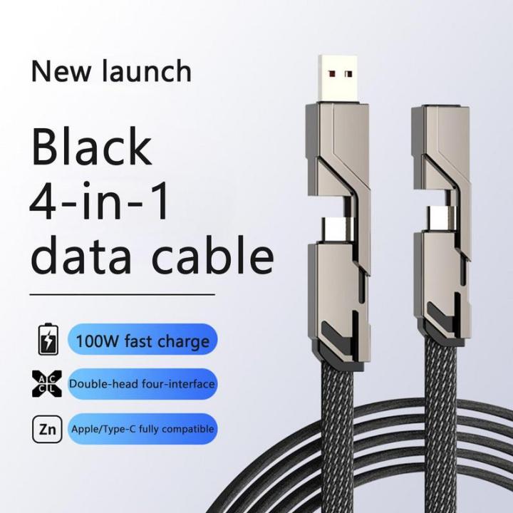 ⚡【Ready stock】FREE Shipping+COD⚡ 4 In 1 100W USB Type C Cable Fast Charging For Samsung Xiaomi Huawei Oneplus USB C To Lighting Cable For iPhone 14 13 12 Pro Max