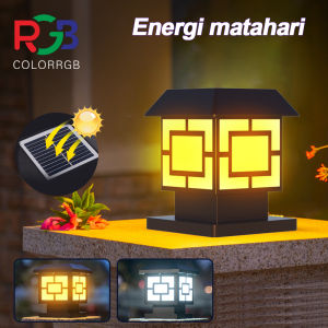 Lampu Taman Pilar Pagar outdoor tahan air Lampu Dekorasi Pagar Depan Rumah Solar Power Hemat daya
