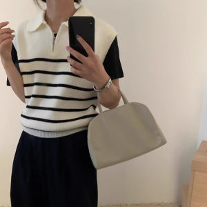 Draylen Stripe Polo Neck Knitted Top for Women 2025 New Style