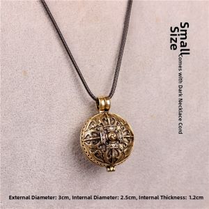 Handcrafted Brass Retro Openable Round Pendant