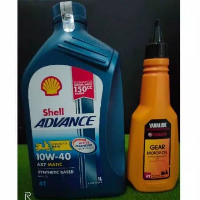 PAKET HEMAT OLI SHELL ADVANCE AX7 MATIC 1 LITER ORIGINAL DAN GARDAN ...