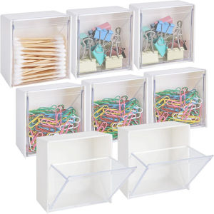 ผ้าฝ้ายกล่องเก็บติดผนัง Qtip ผู้ถือถังสําหรับผ้าฝ้าย Swab ห้องน้ํา Cotton Ball Organizer พร้อมฝาปิด JAF232