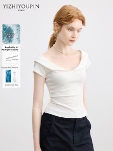 Slimming French Navy Collar T-Shirt