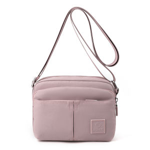 GStar Multi-layer Nylon Cloth Sling Bags for Women Large Capacity Crossbody Bag Solid Color Ultralight Mobile Phone Bag Travel Pouch Bag