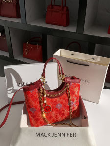 Elegant Shell Embroidery Wedding Bag Womens Tote Crossbody Shoulder Bag Fashionable New 2025 Mack Jennifer Brand Leather Handbag