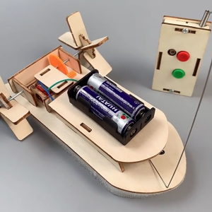 DIY Remote Control Ming Wooden Ship STEM Educational Wood Assemble Toy Mainan Kayu Kids Learning
