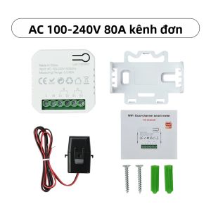 Aideepen | Công Tơ Điện Thông Minh Tuya Wi-Fi AC 100-240V 80A Thiết Bị Giám Sát Năng Lượng Gia Đình Hai Chiều 1-2 Kênh Cho Hệ Thống Điện Mặt Trời Đo Lường Công Suất.