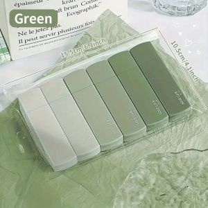 1 Pack Of 6 Correction Tape Gradients Macaron Color Portable Mute Trackless Square Shape Easy To Use For School Office Home Supp