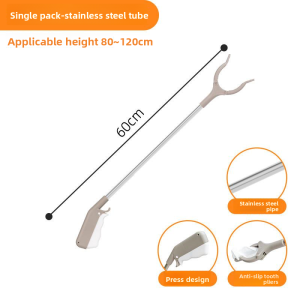 MONLEYTA | Long Handle Stainless Steel Tongs For Picking Up Litter Hygiene Barbecue Retrieval Super Long Tweezers Garbage Clamps