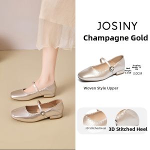 Josiny | Bridal Complementary French Mary Jane Shoes Chunky Heel
