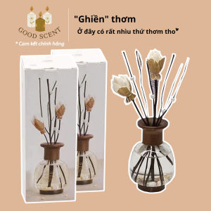 Tinh dầu khuếch tán trà trắng hoa cúc thơm phòng dầu thơm kèm que tán hoa xinh khử mùi trang trí decor GHIEN THOM