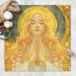 ผ้าคลุมโต๊ะเล่น Tarot ทองสีทองหนาพร้อมผ้าคลุมโต๊ะพิธีกรรมแบบกำมะหยี่แบบมีศิลปะและมีเอกลักษณ์เฉพาะตัวสำหรับเล่นเกมในร่ม